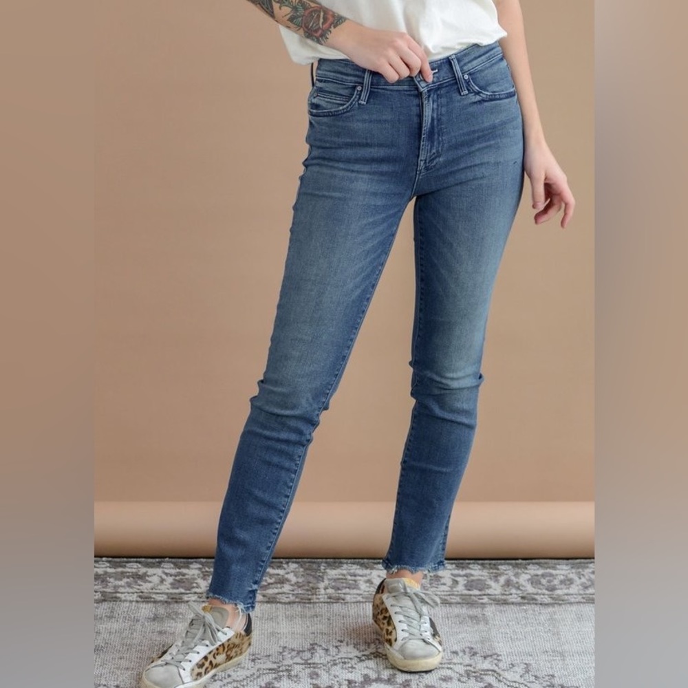 MOTHER Mid-Blue Skinny Jeans